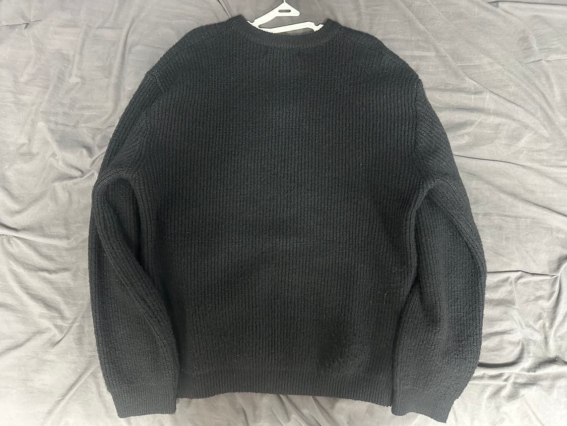 르아르 오버핏 헨리넥 니트 블랙 상품이미지2