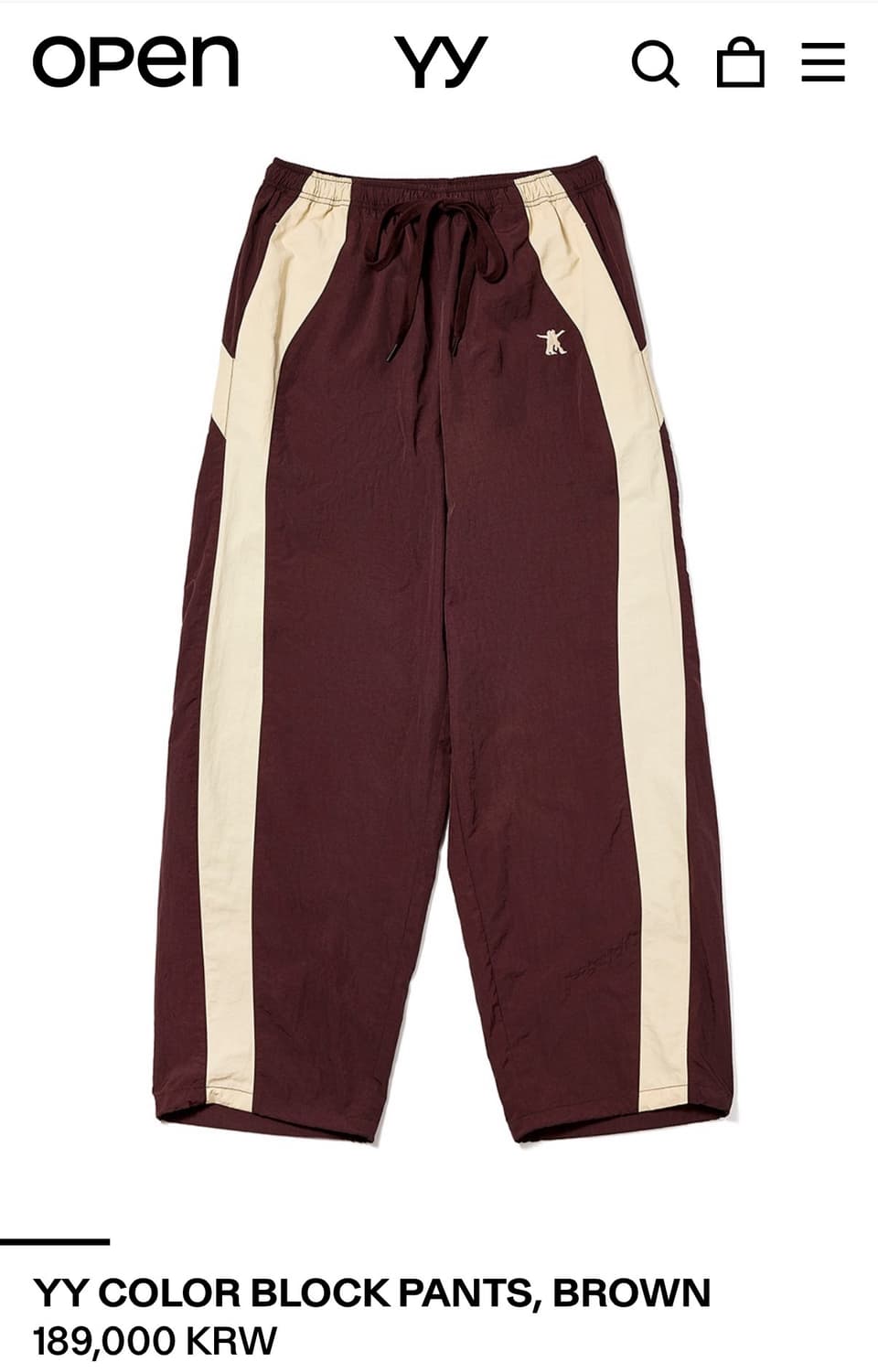 YY COLOR BLOCK PANTS, BROWN 상품이미지2