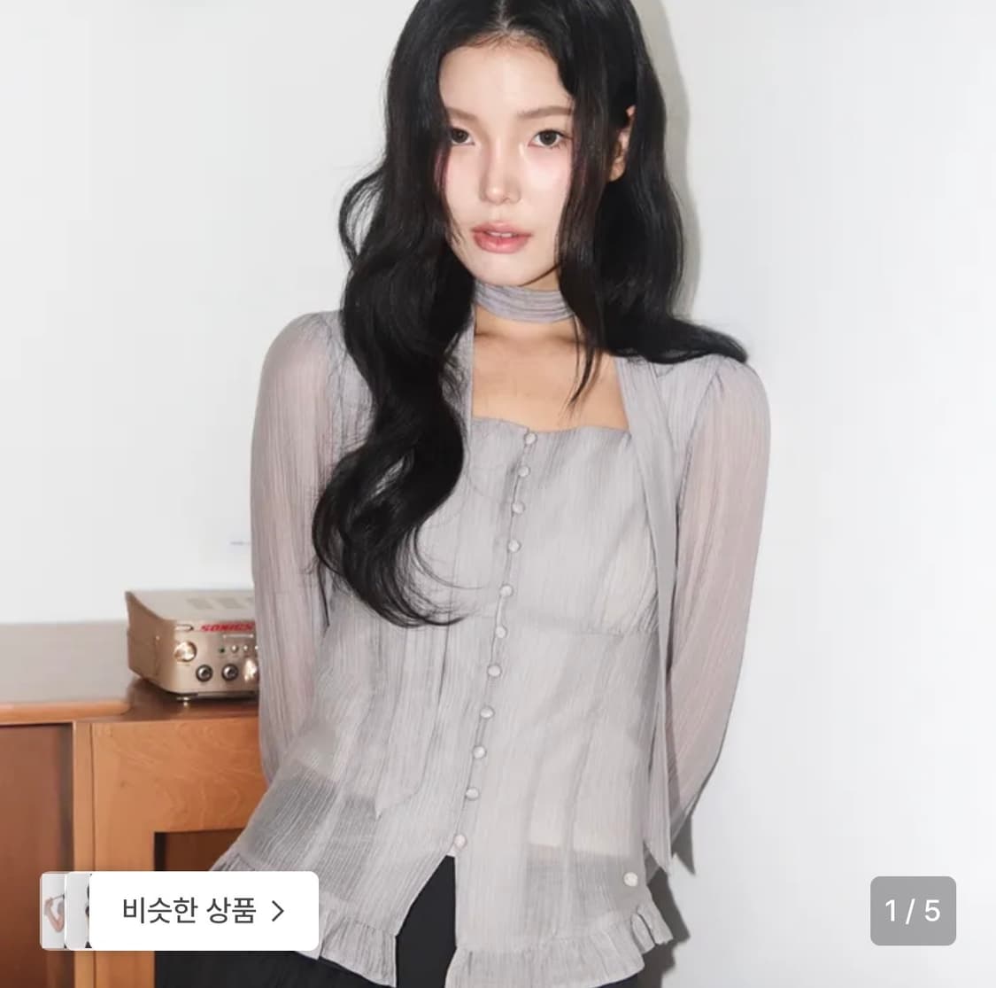 일리고 롱블라우스 그레이s 상품이미지1