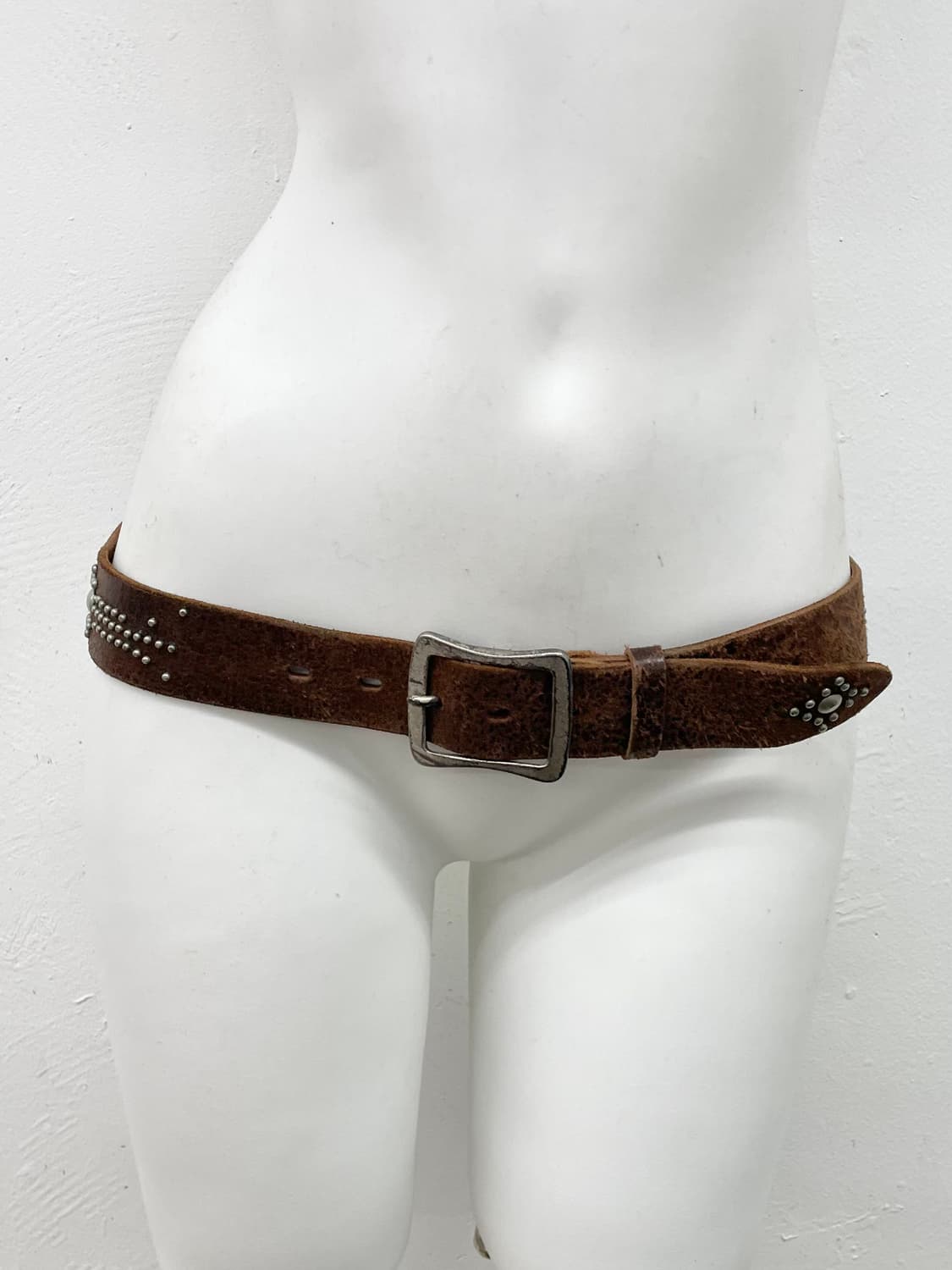 리얼레더 웨스턴 스터드 버클 벨트 상품이미지2