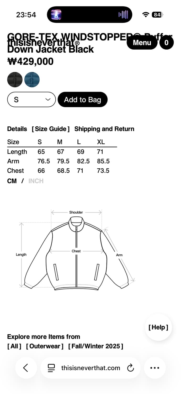 디스이즈네버댓 고어택스 구스다운 윈드스토퍼 패딩(L) 필파워750-800 상품이미지4