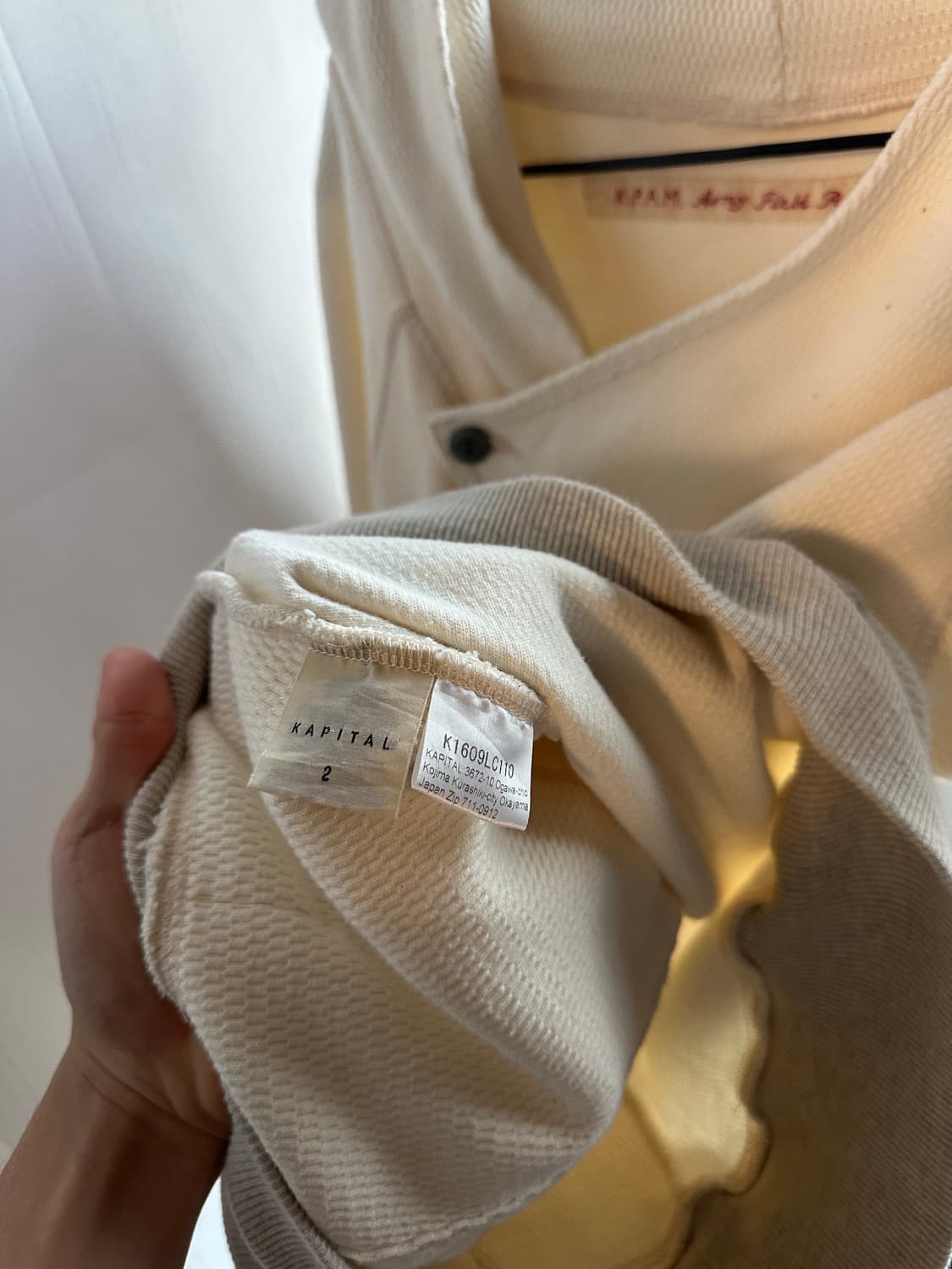 캐피탈 사선 코튼 후드티 상품이미지7