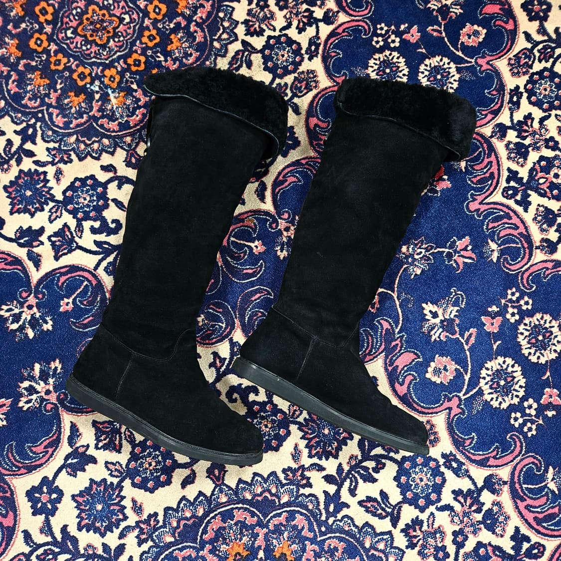 페라가모 양털 스웨이드 롱부츠 8M size(240-245) 상품이미지1