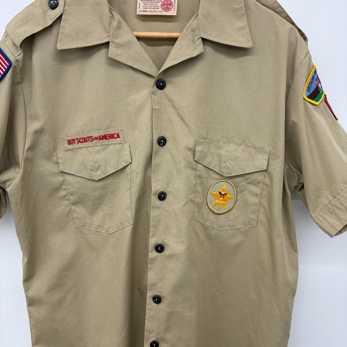 USA 보이스카우트 빈티지 반팔 셔츠 베이지 남성L 상품이미지2