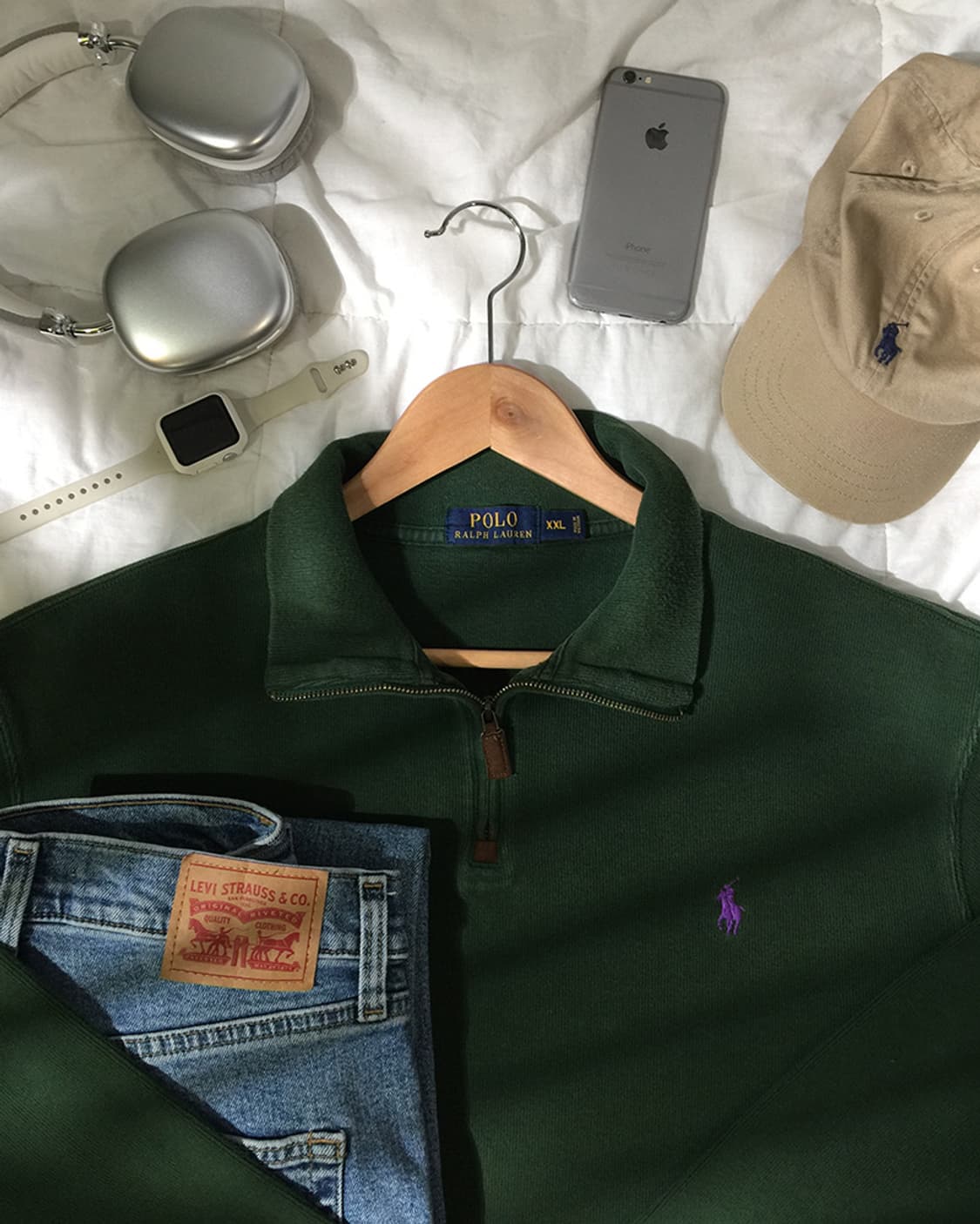 (MAN) 폴로랄프로렌 스웻 반집업 XL 상품이미지1