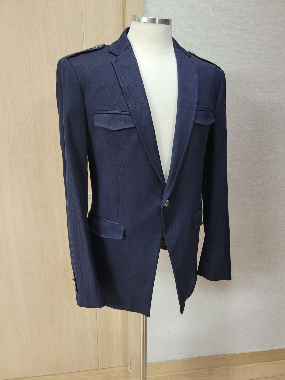 자라맨 ZARAMAN blacktag 헤링본 블레이저 100 네이비 상품이미지1