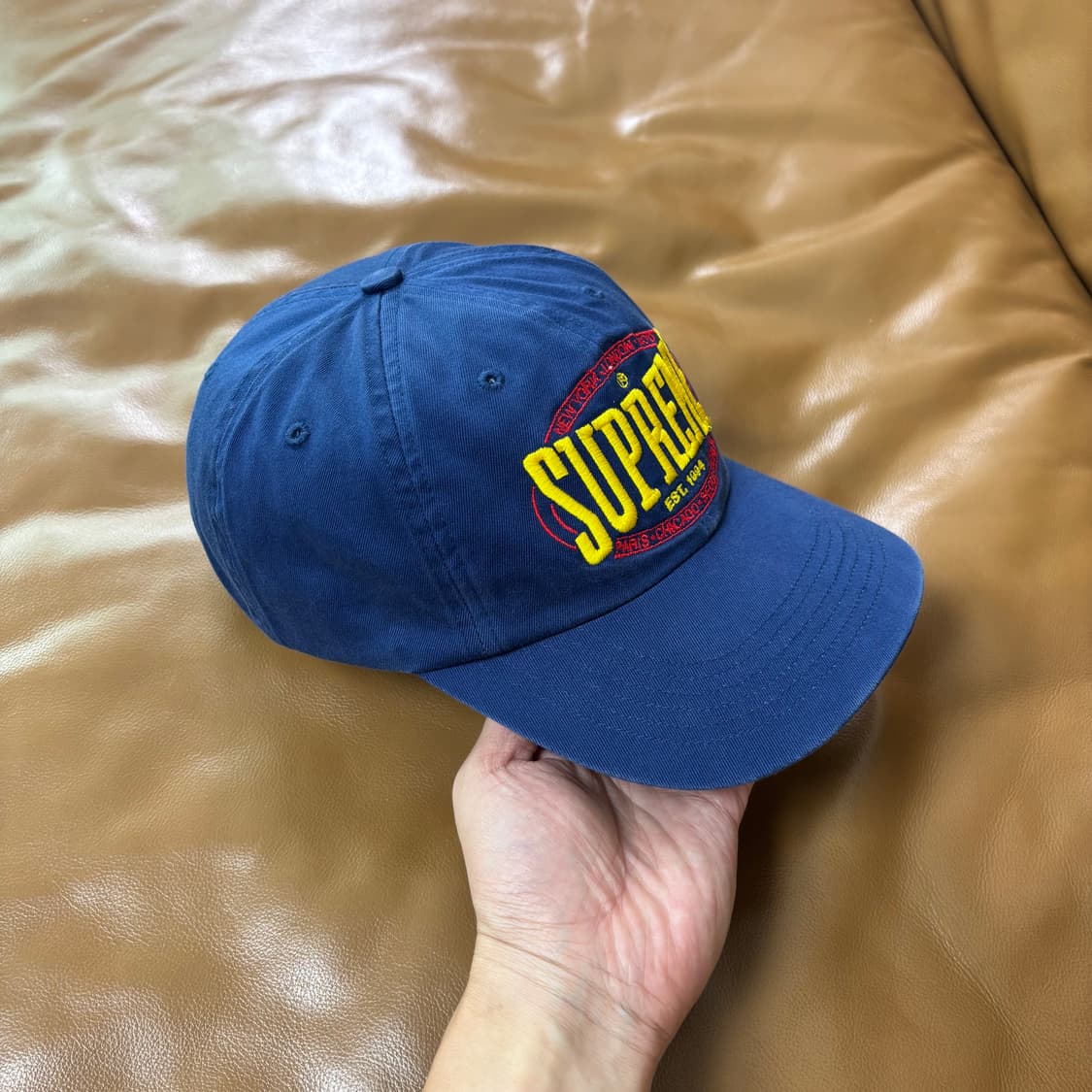 Supreme 슈프림 23fw 웜업 네이비 6패널 볼캡 모자 (Navy) 상품이미지4