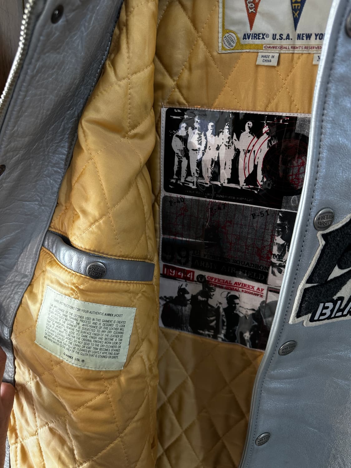 AVIREX 블랙에이스 레더 바시티 자켓(희귀 컬러) 상품이미지4