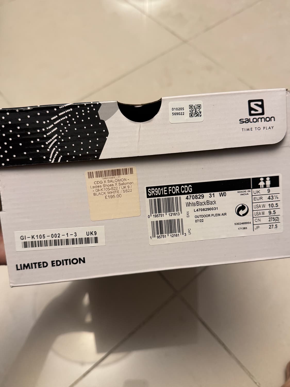 살로몬 꼼데가르송 신발(275) 상품이미지5