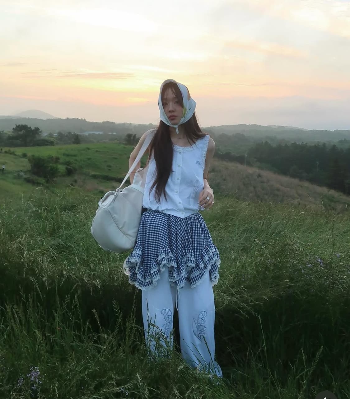 플레따 언발란스 미니 스커트 체크 상품이미지2