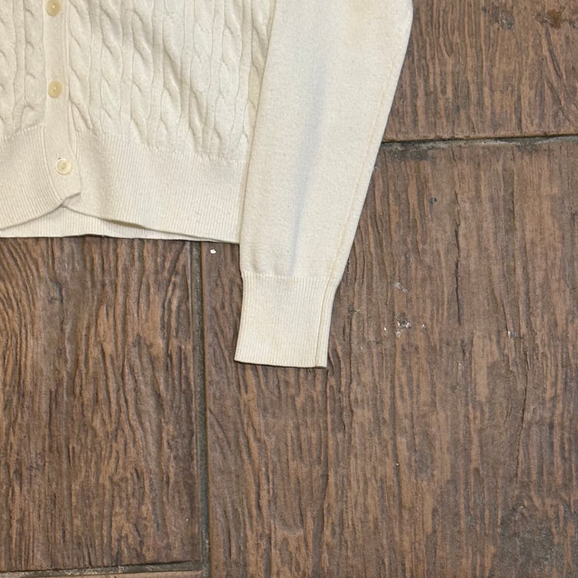 [HI] Polo 폴로 케이블 니트 가디건 화이트 상품이미지2