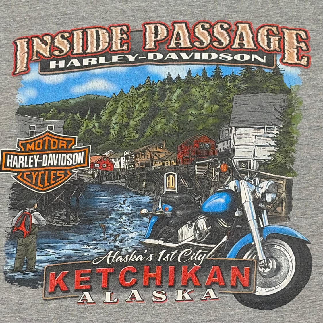 미국 빈티지 할리데이비슨 알라스카 롱슬리브 긴팔티 상품이미지10