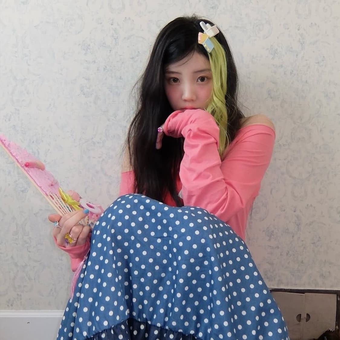 [F.E.E.S] dot denim tiered skirt  상품이미지2