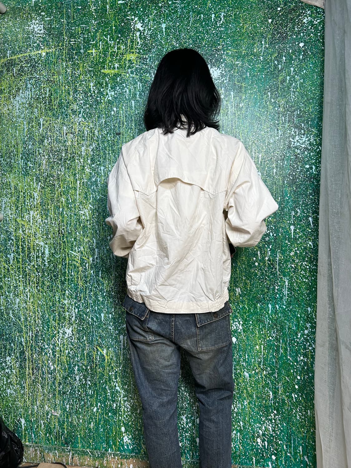 챔피온 화이트 블루종 집업 자켓 L 상품이미지4