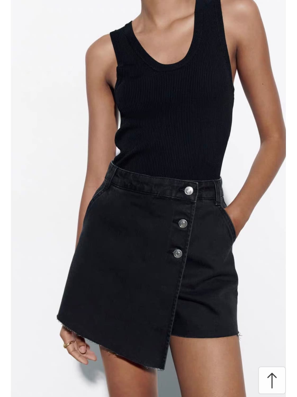 Zara 벨티드 더블데님 치마바지 상품이미지1