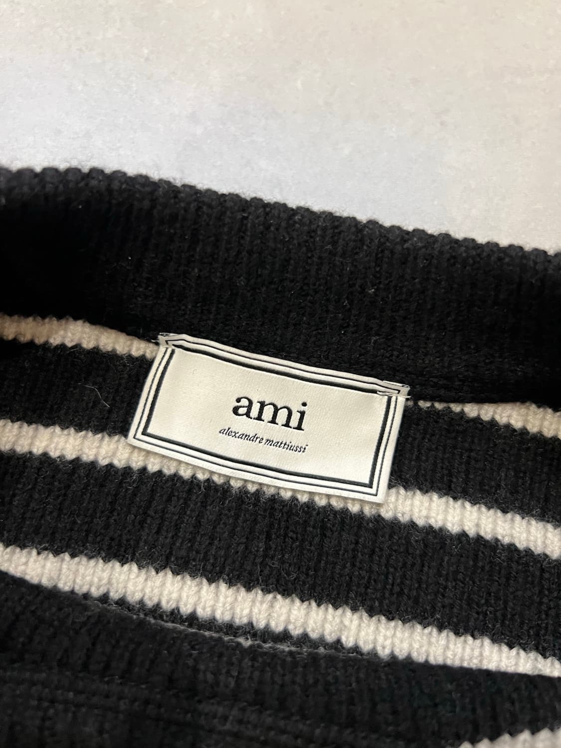 아미 헤비 메리노울 오버핏 스트라이프 니트 L 상품이미지3