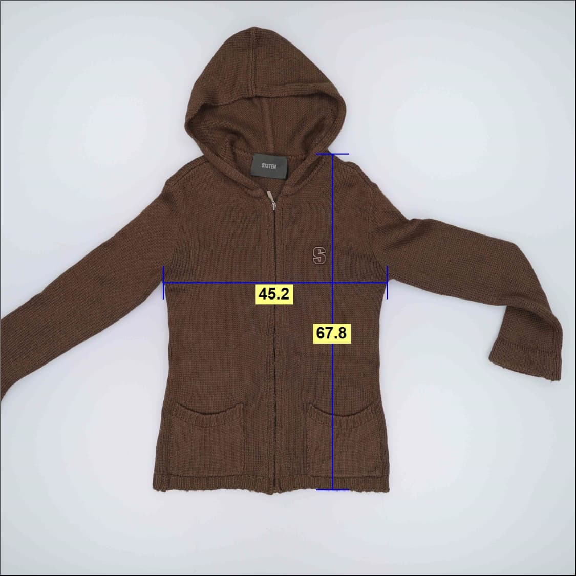 실측확인 시스템 니트 후드 집업 0227M 상품이미지5