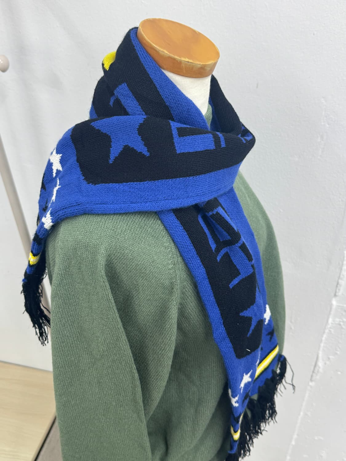 POWER 빈티지 블루 스타 테슬 머플러 목도리 겨울 스트릿 올드스쿨 상품이미지6