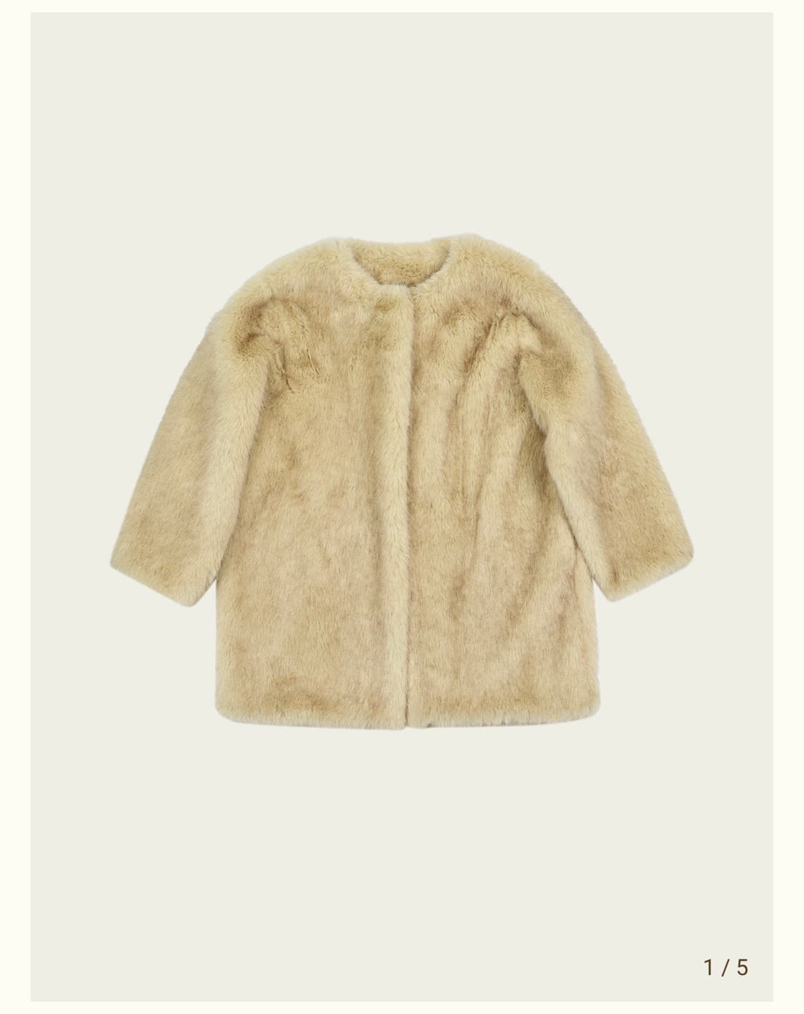 리본빛 제이드 퍼 코트 베이지 상품이미지1