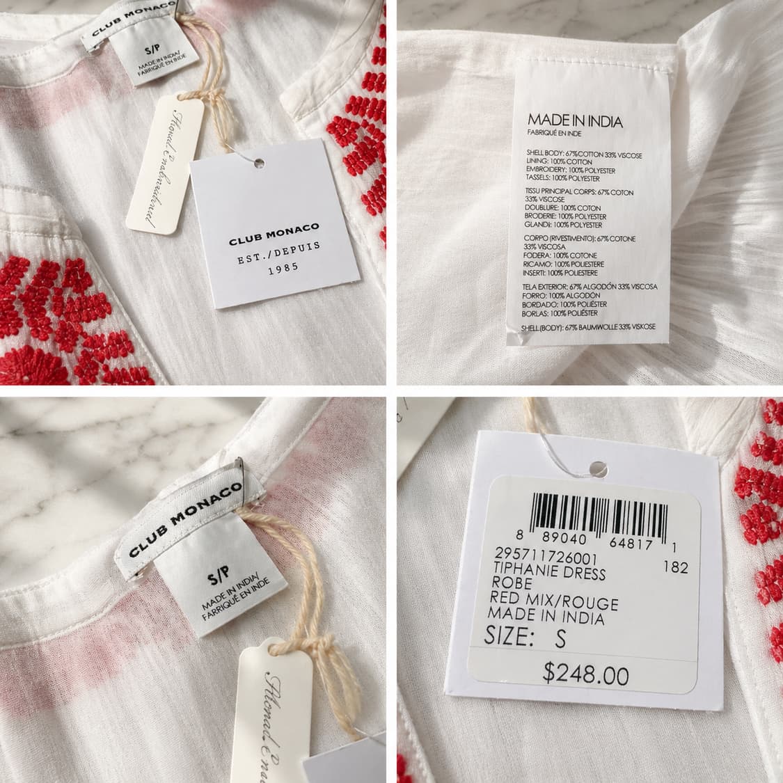 클럽모나코 핸드메이드 자수 태슬 원피스 / 리조트룩 상품이미지2