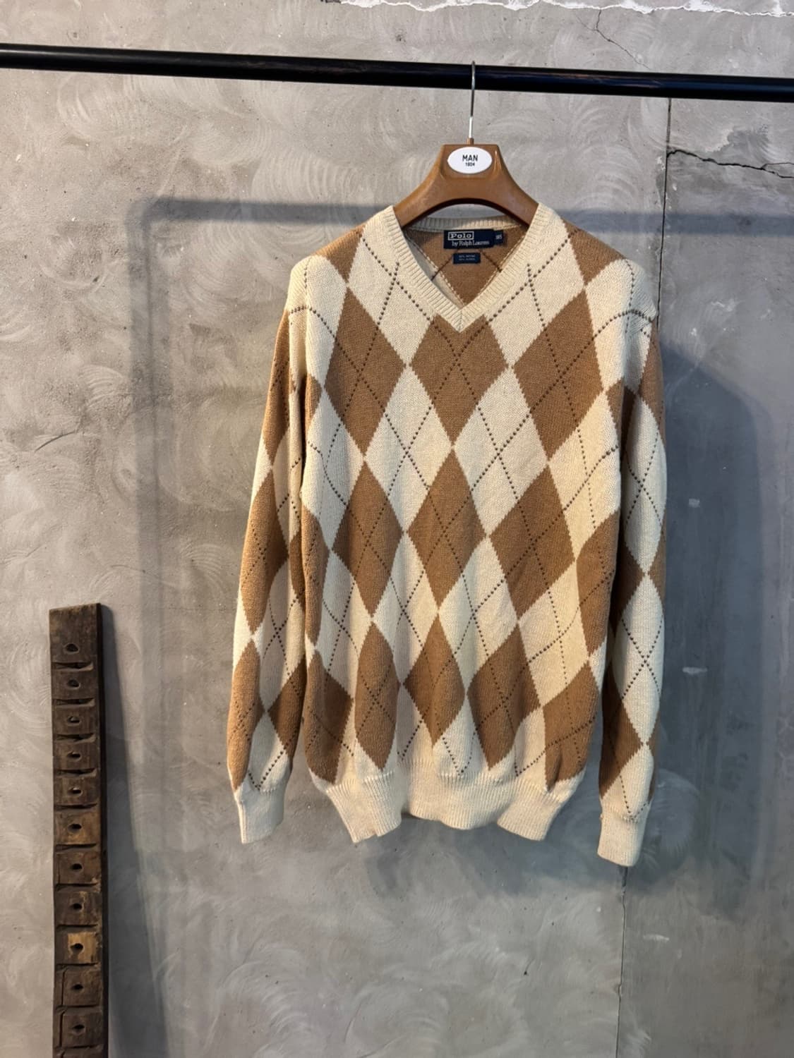 폴로 랄프로렌 알파카 코튼 아가일 니트 100 상품이미지1