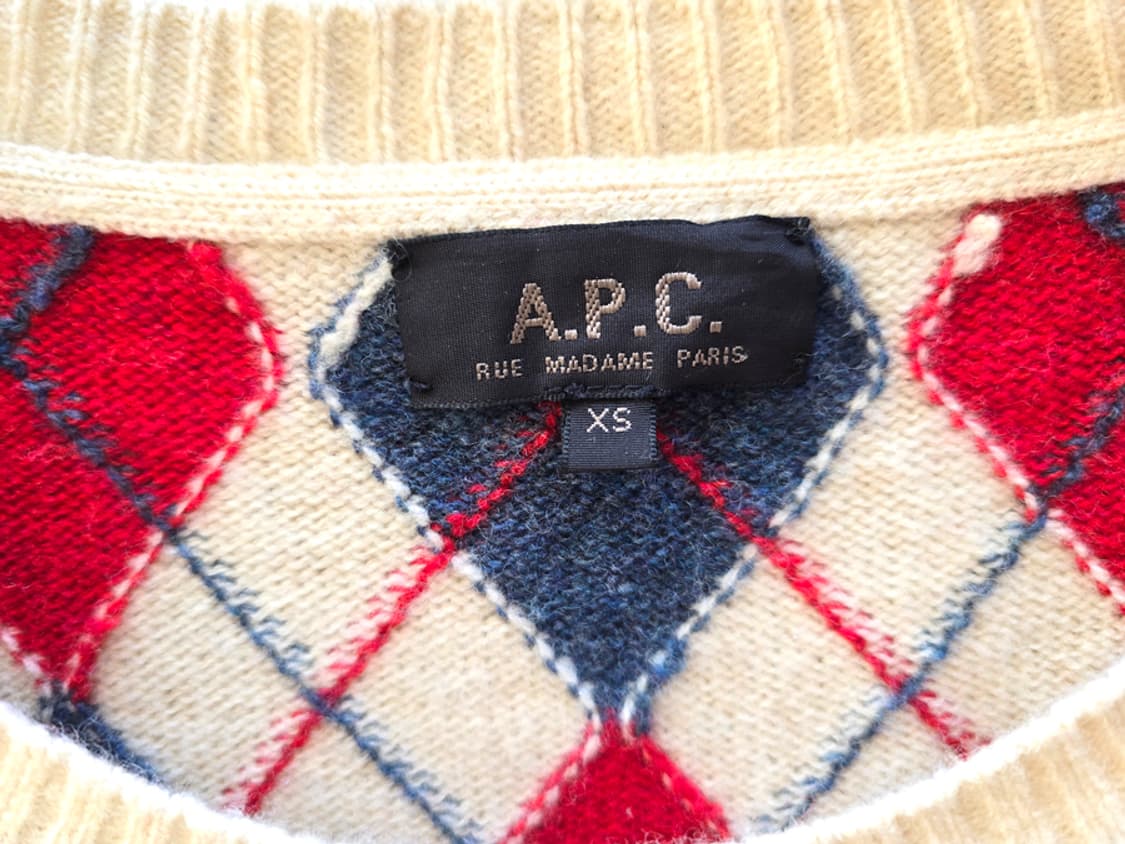 아페쎄 아가일패턴 니트 상품이미지2