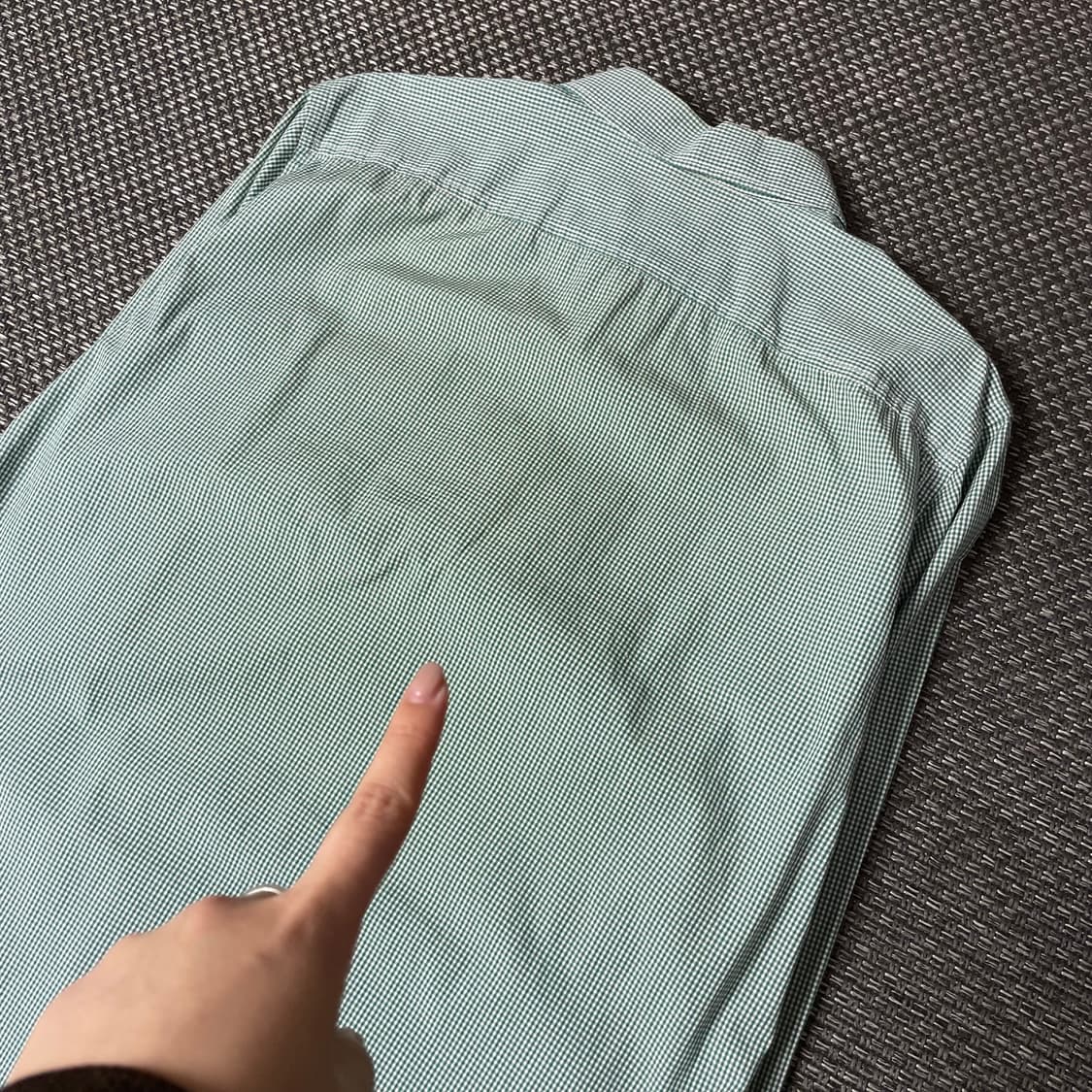 라코스테 그린 마이크로 체크 긴팔 셔츠 울트라 슬림핏 L 상품이미지6