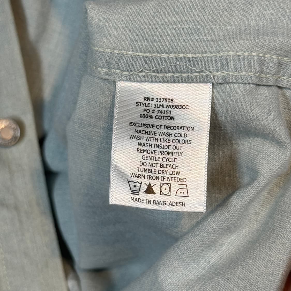 M) 리바이스 투포켓 워크 데님 셔츠 자켓 T버튼 타입 L89 상품이미지7