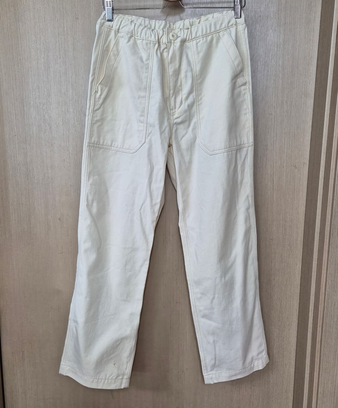 [M]프리즘웍스 아이보리 코튼 팬츠 상품이미지1