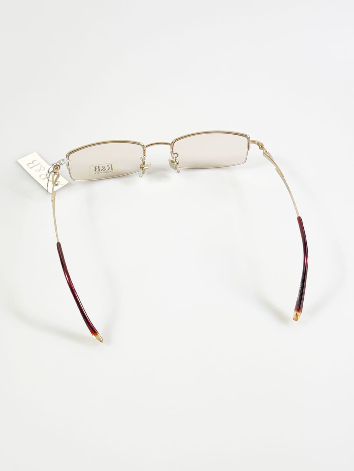R&B EYEWEAR 반무테 스퀘어 메탈 빈티지 틴트 안경 상품이미지6
