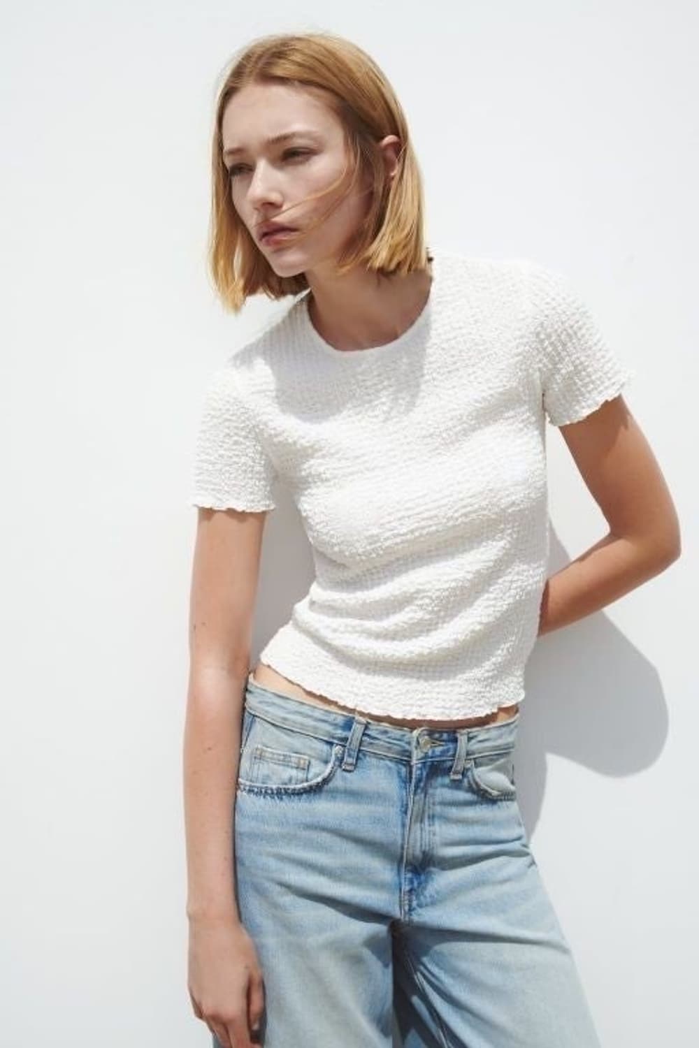 ZARA 자라 링클 티셔츠, 자라 반팔 티셔츠 상품이미지1