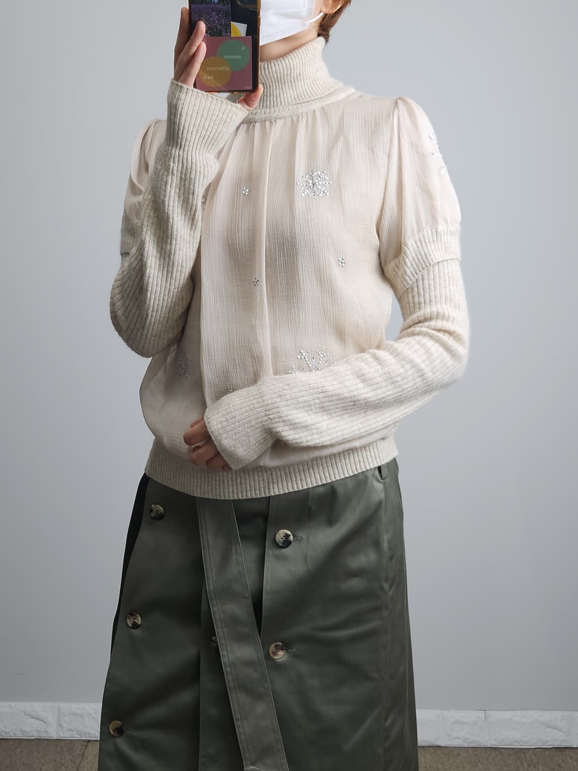 눈꽃 레이어드 니트탑 상품이미지2