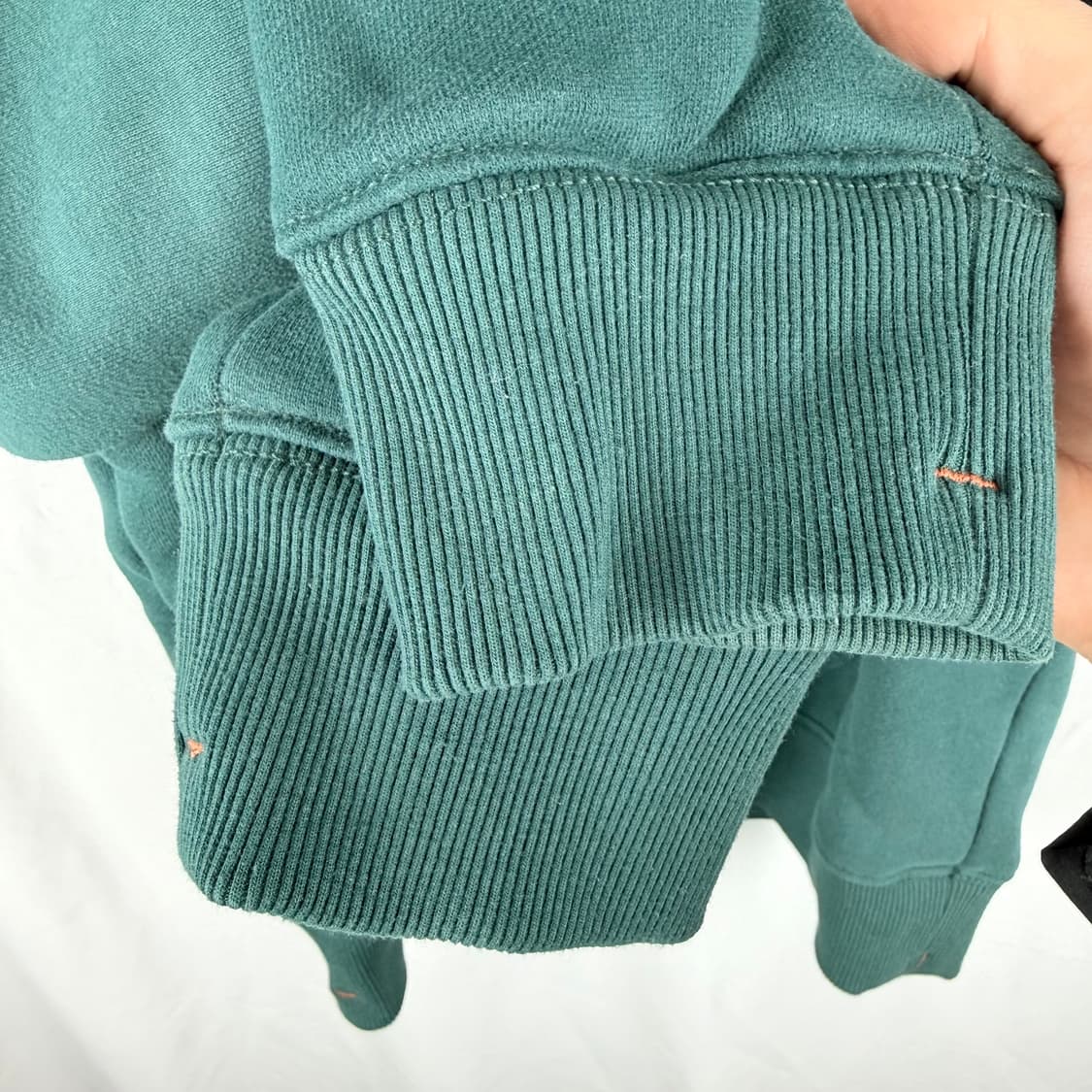 (M) 후아유 스몰로고 양털 기모 후드 티 딥그린 상품이미지6