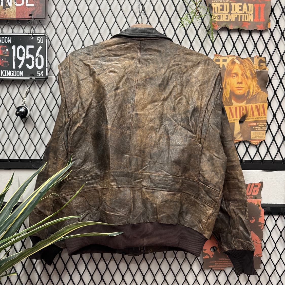 80s CANDA 빈티지 A-2 레더 플라이트 자켓 브라운 상품이미지2