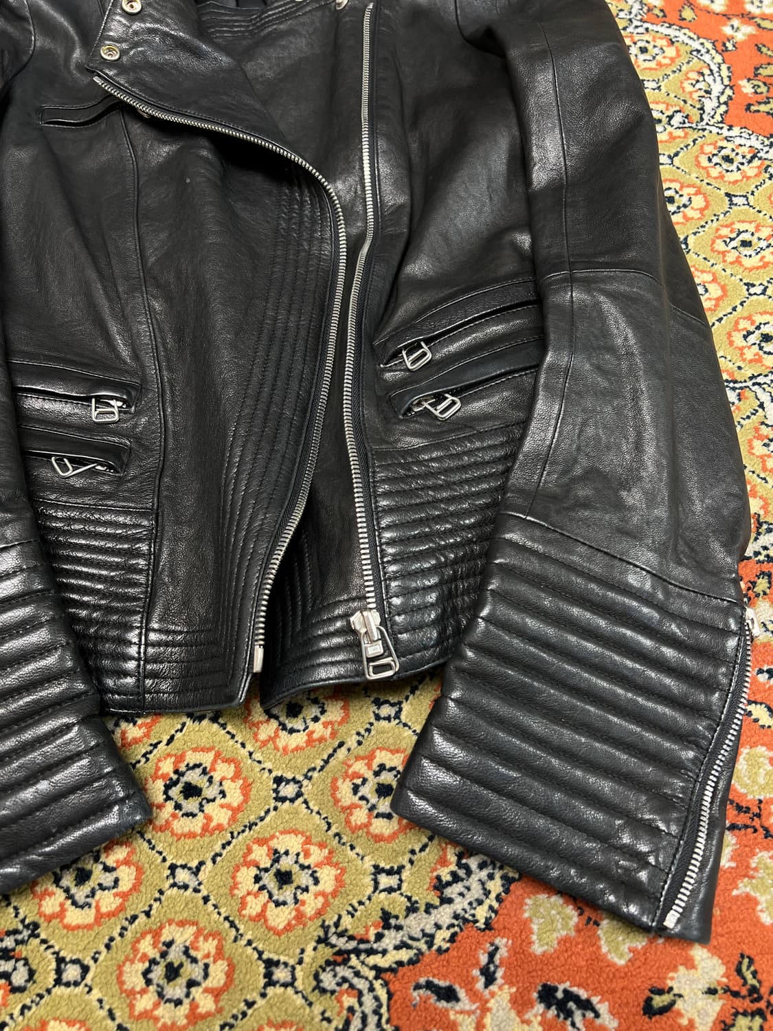 [M] 빈티지 이태리 여성 램스킨 레더자켓 상품이미지4