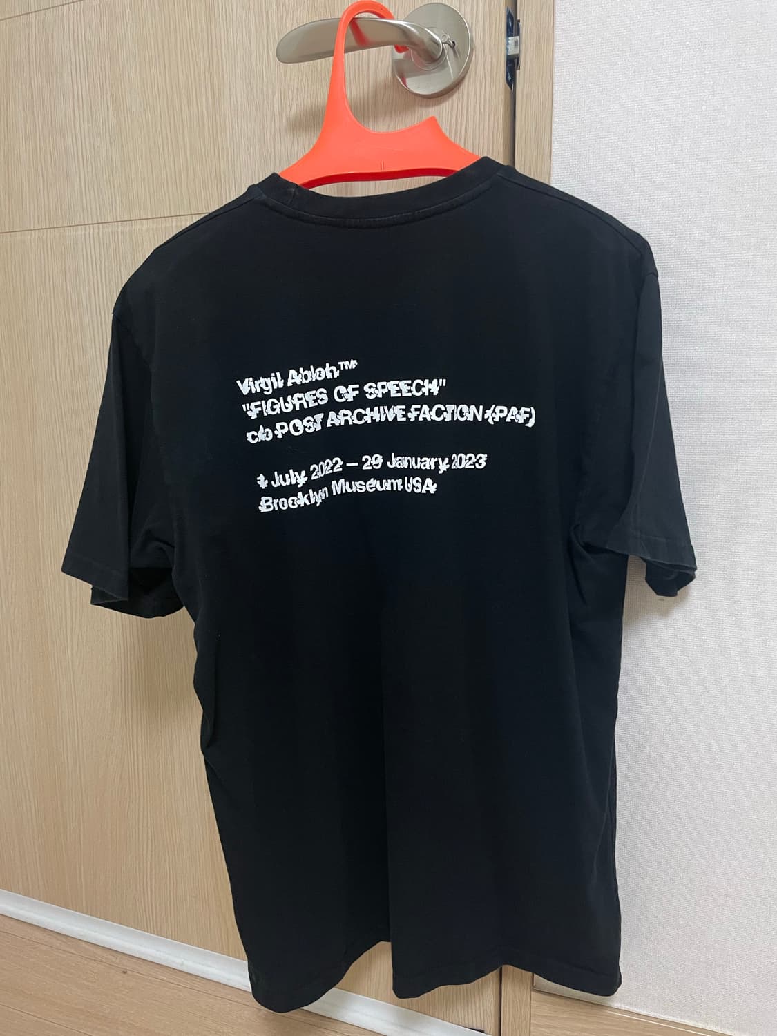 [M] 오프화이트x포스트 아카이브팩션 피규어 오브 스피치 티셔츠 블랙 상품이미지3