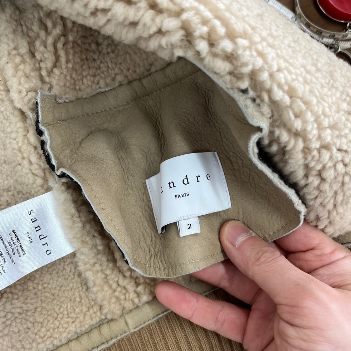 산드로 우먼 리얼 레더 무스탕 2 상품이미지5