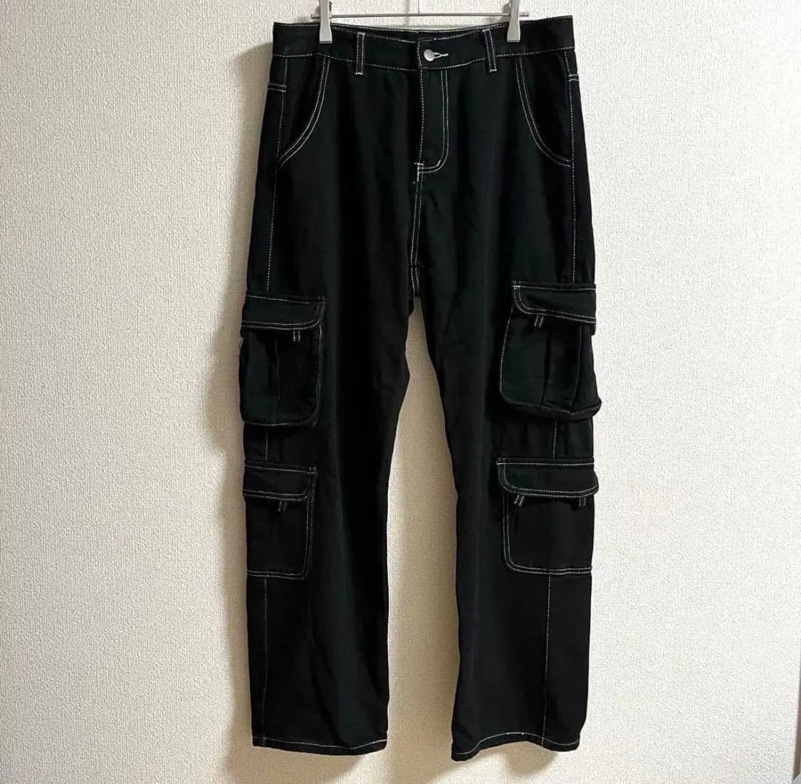 Manfinity 카고 팬츠 블랙 데님 스티치(L) 상품이미지1