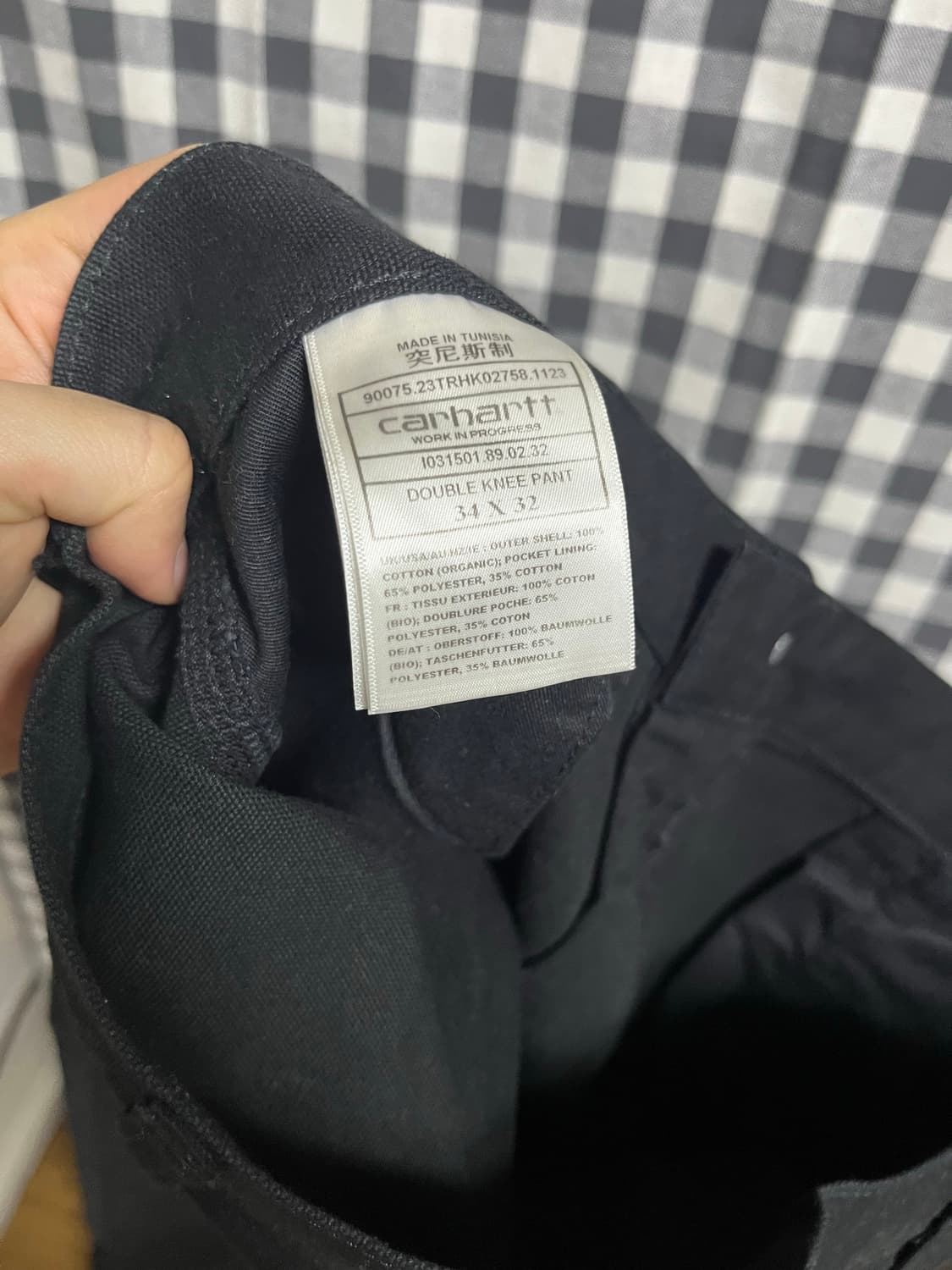 칼하트 WIP 더블니 블랙 34x32 상품이미지3