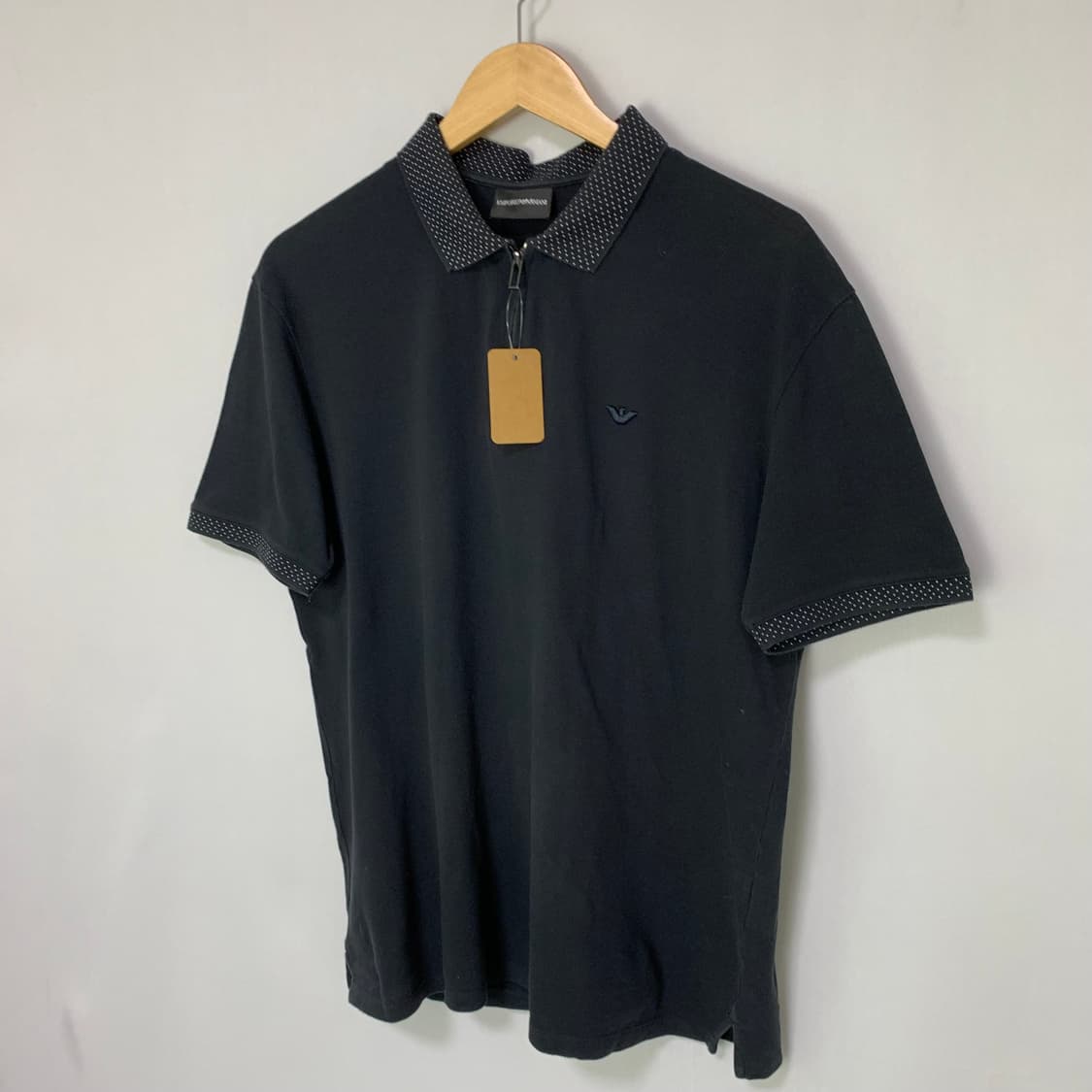 엠포리오 아르마니 블랙 반집업 반팔 카라 티셔츠 폴로티 XL 상품이미지2