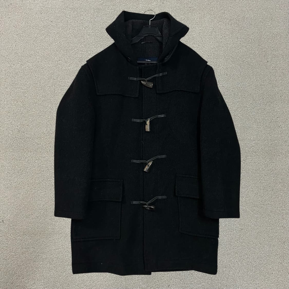  (L) 버버리 블랙 울 더플 코트 상품이미지1