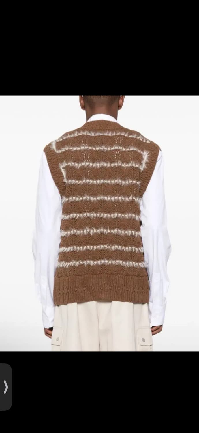 나마체코 슬리브리스 니트 베스트 M브라운 상품이미지4