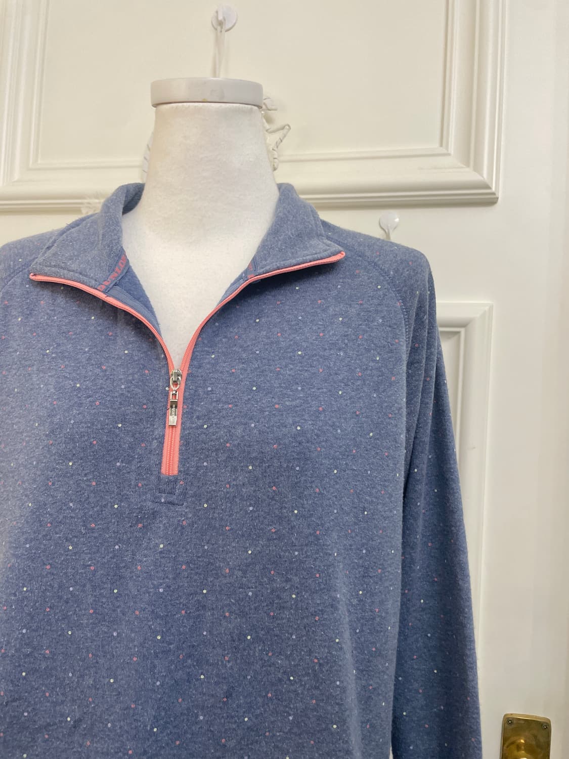 cobalt blue dot pattern brushed long hal 상품이미지6