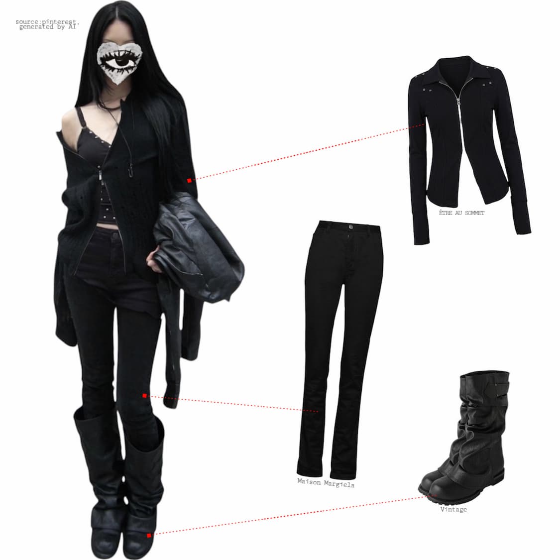 10s 고스펑크 무드 스트랩 스터드 탑 상품이미지2