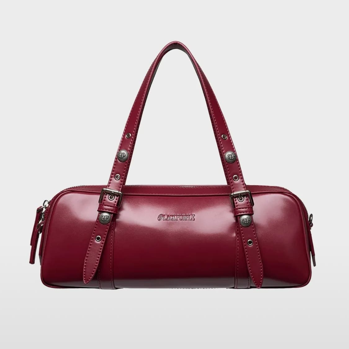 블랙퍼플 하네스 보스턴 백 레드 새상품 상품이미지1