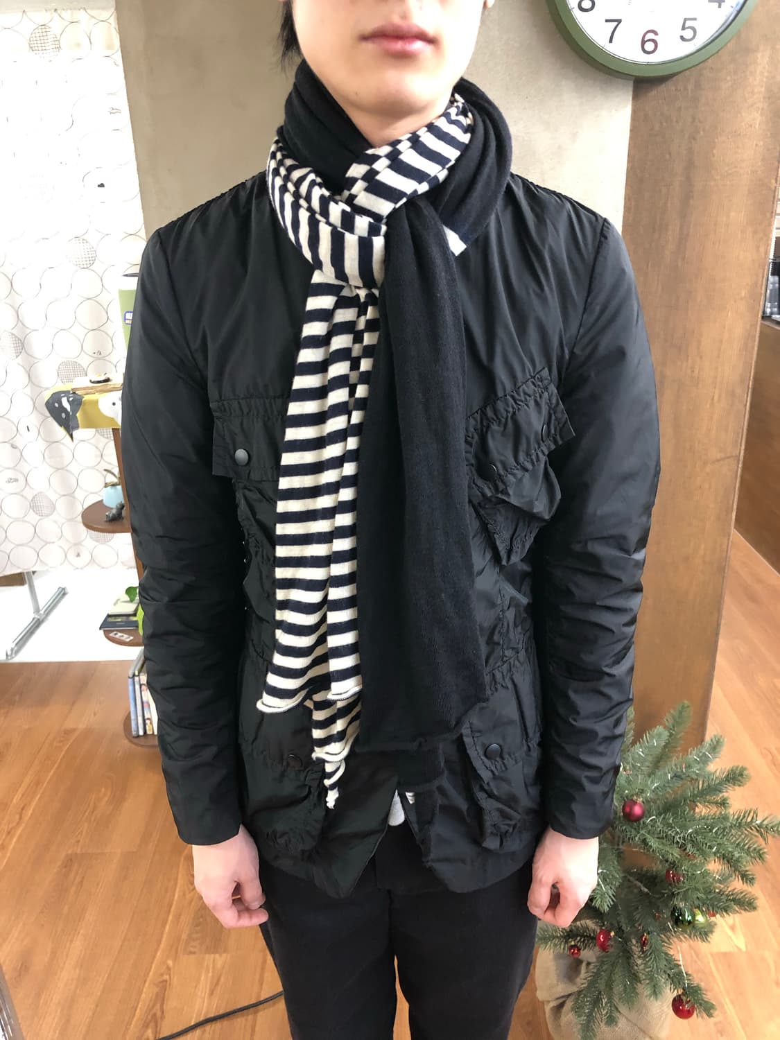 Comme des garcons 하프 스트라이프 머플러 상품이미지2