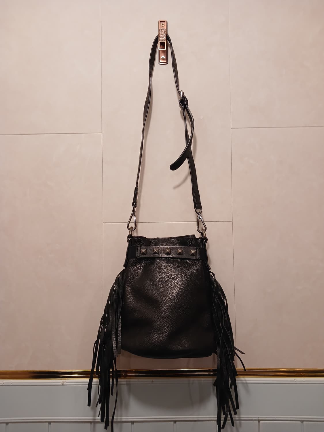 할리데이비슨 정품 남여공용 블랙 레더 숄더백 상품이미지9