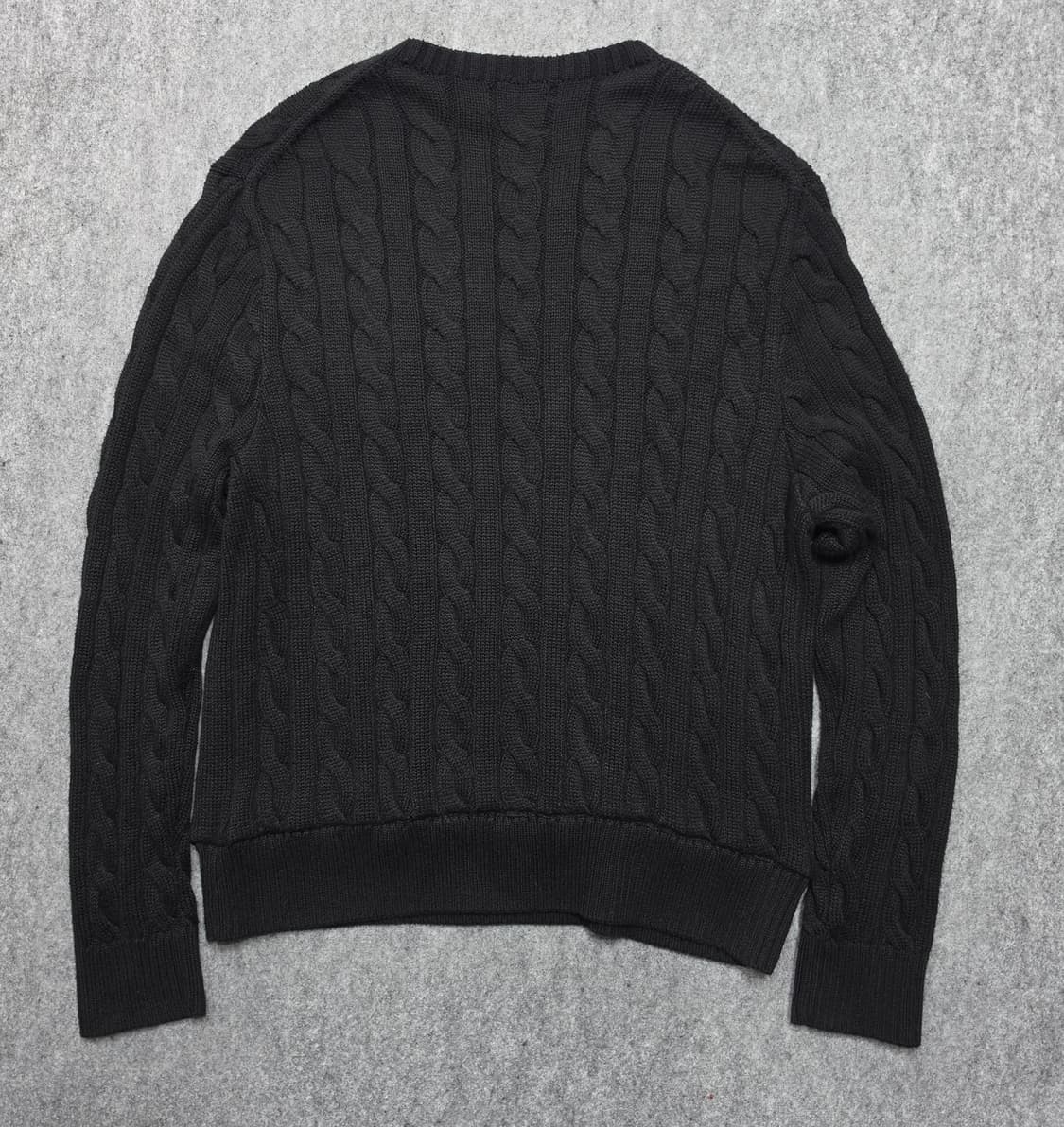폴로 랄프로렌 꽈배기 케이블 큐알택 니트 블랙 /레드 포니 L 상품이미지2