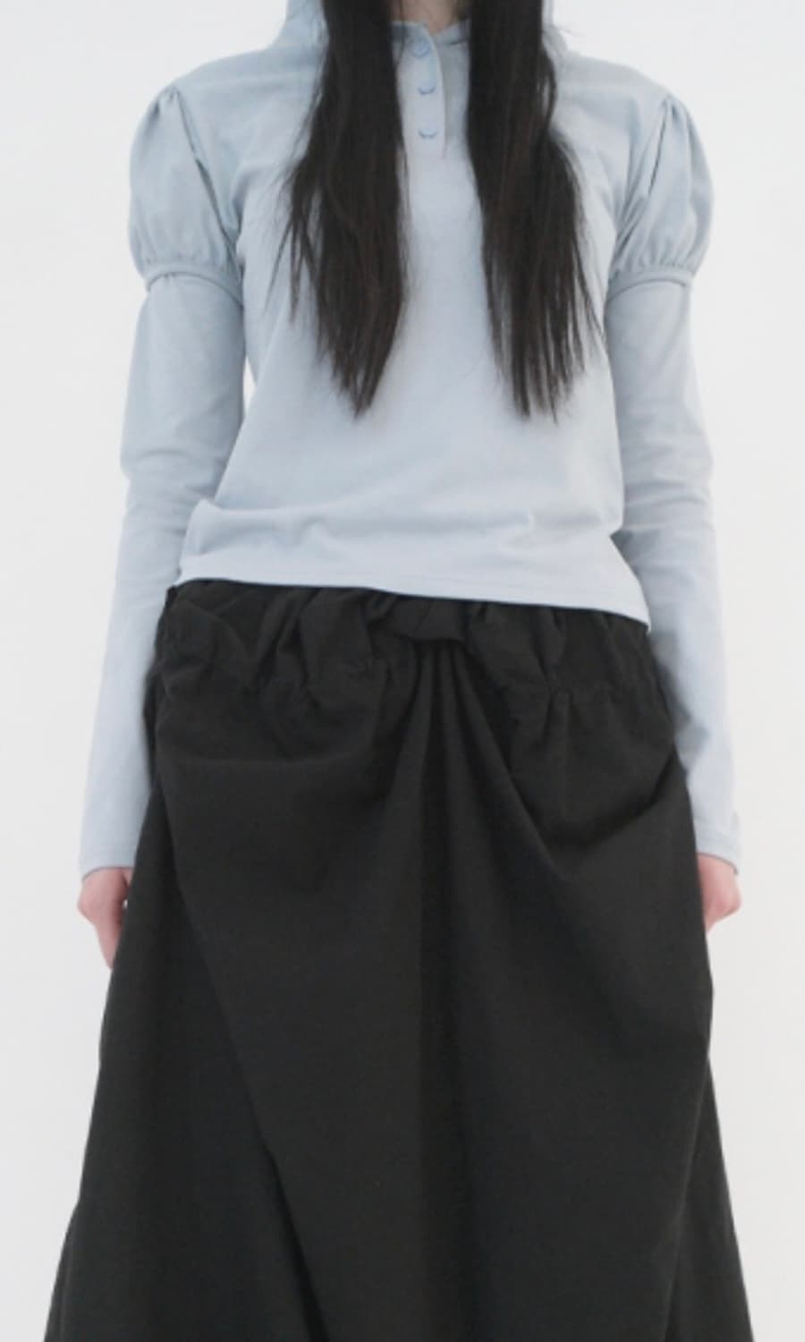 에프터먼데이 puff layered hoodie 스카이 상품이미지1