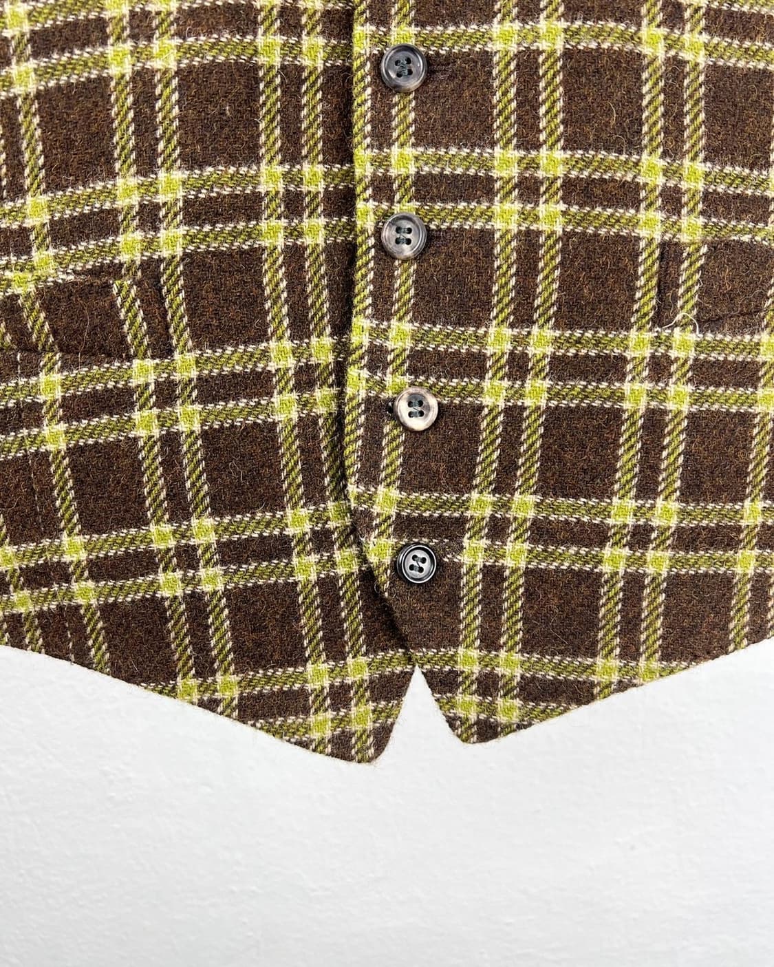 폴 스미스 브라운 체크 울 레이온 베스트 자켓 상품이미지4